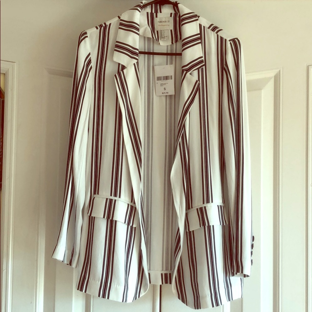 Vertical Striped Black and White Jacket